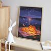 Halloween diamond painting kit handmade diy pumpkin moonlight lake scenery painting home decoration painting