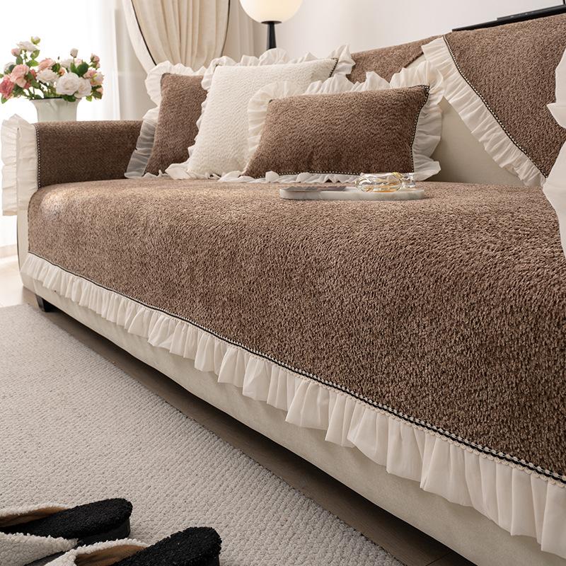 French Cream Wind Sofa Cushion  New Four-Season Universal Leather Sofa Non-Slip Seat Cushion Sofa Cover Cloth Cover