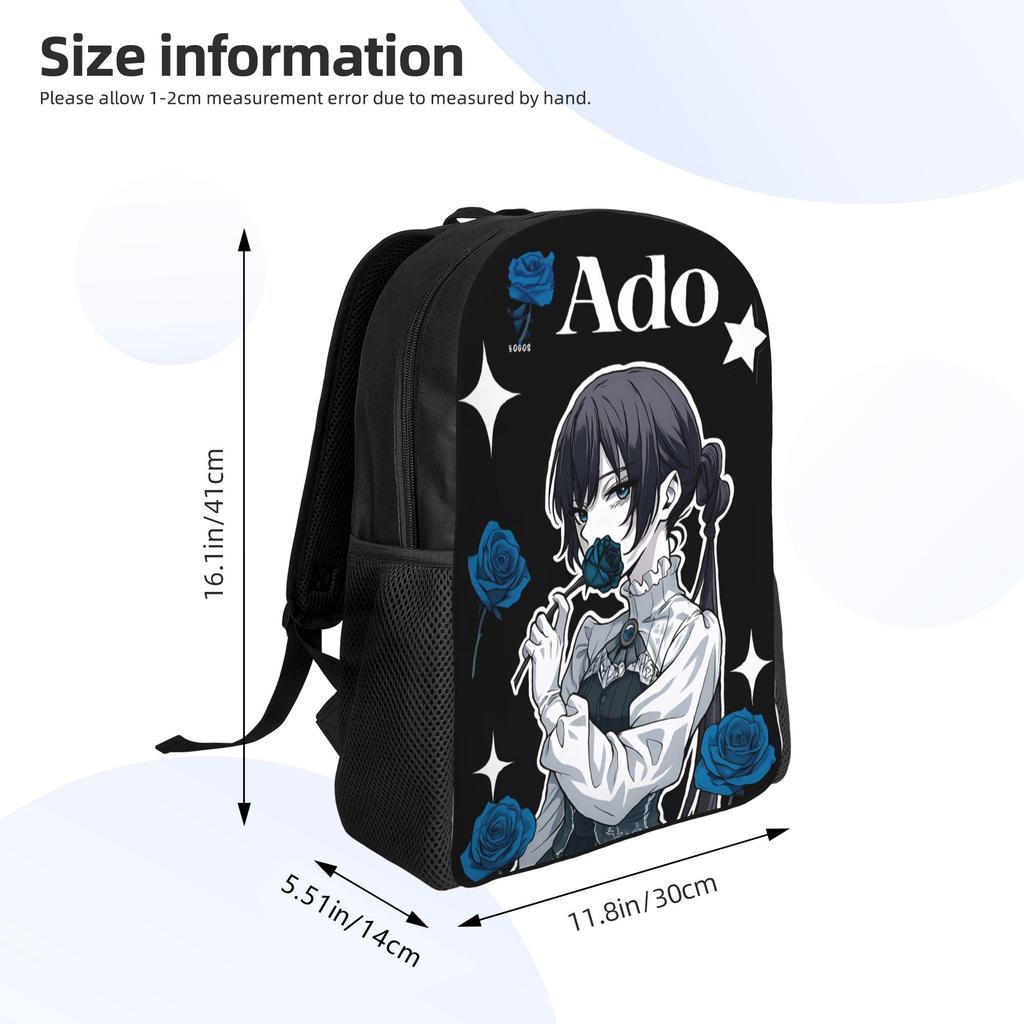 Ado Hibana World Tour Casual Backpack Durable High School Work Anime Singer Daypack for Men Women Laptop Canvas Bags