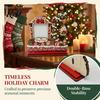 Holiday Photo Storage Christmas Wooden Frame, 2D Picture Holder with Santa Snowman & Snowflake Pendant, Family Display Frame for Home Mantel