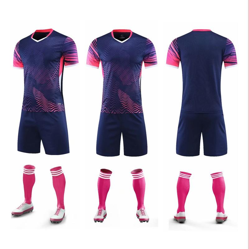 Mens Custom Printed Soccer Jersey Set Short Sleeve Football Uniform Training Match Sportswear