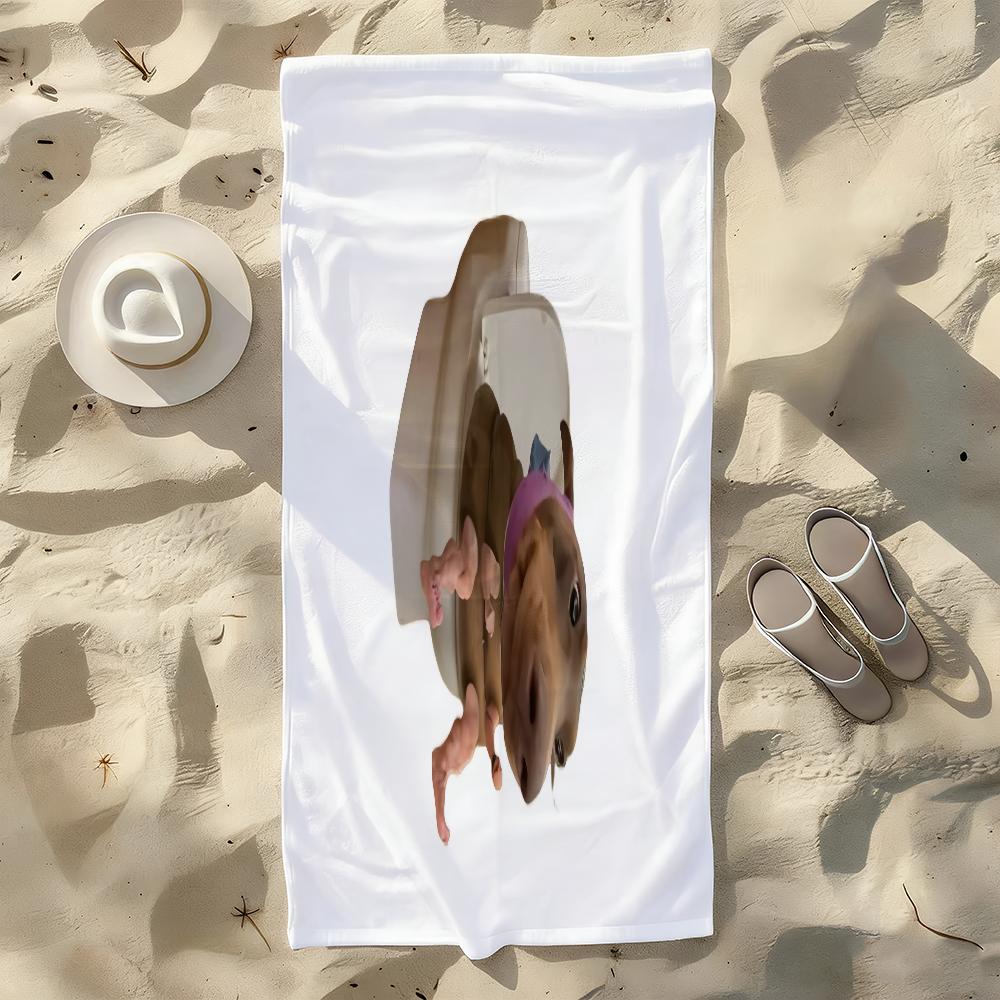 

Funny Cute Dog Towel For Swim Yoga Gym Quick Drying Soft and skin-friendly Beach Towels All-Season W40*H60(CM)