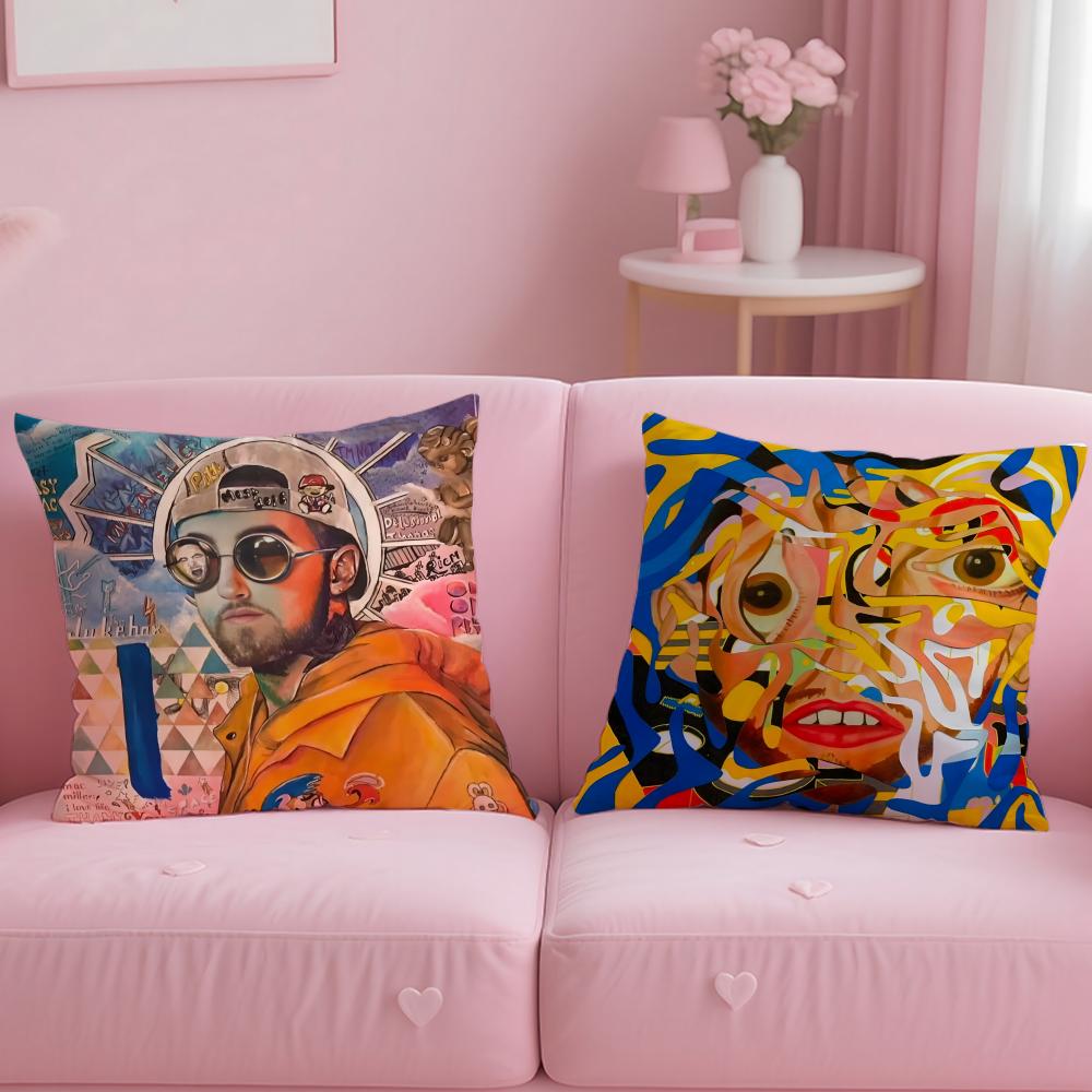 popular singer Mac Miller Cushion Cover Soft & Easy-Wash Pillow Case – Versatile for Couch, Bed, Travel and Office
