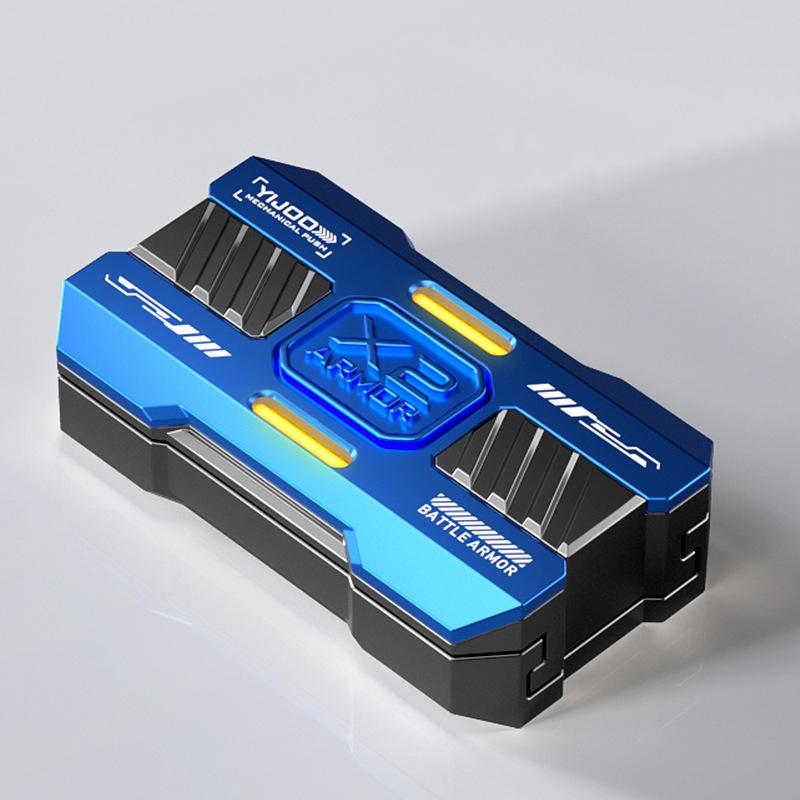 

Fidget Slider Mecha Push Card, що світиться в темряві, металеві магнітні тактильні іграшки Fidget для зняття стресу синій