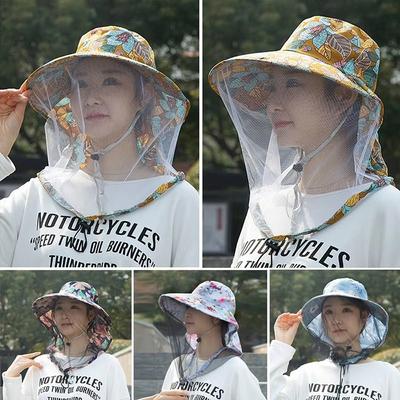 Damen Mehrere Stile Atmungsaktive Visier-Sonnenhüte Kappen Outdoor Polyester Insektenschutz Anti-Mücken-Netz Sommer 6 Stile