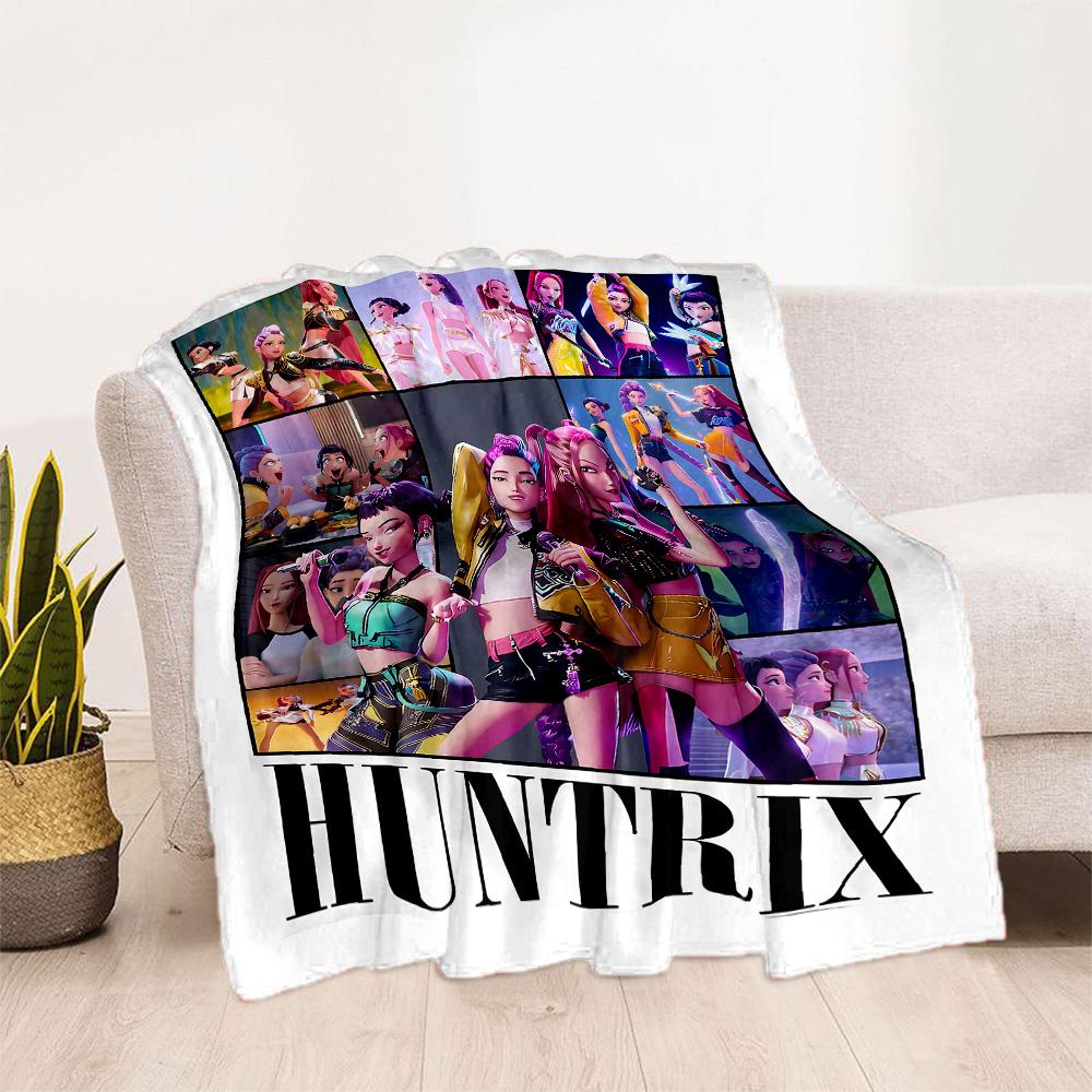 1pc Demon Hunter Girls: Future Fusion blanket Soft and Warm for Sofa Office Camping Travel Livingroom Great Gift for Friends and Family Comfortable