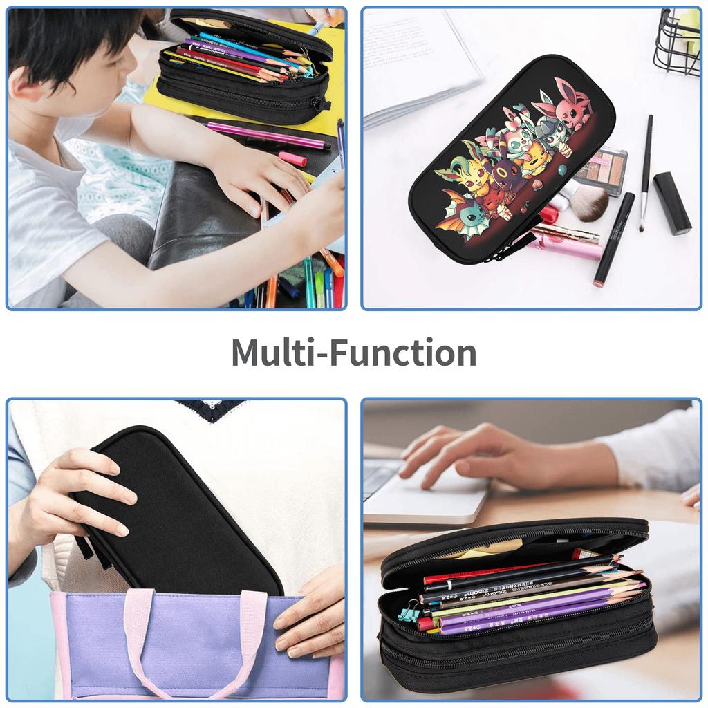 Custom Pokemon Eevee Eeveelution Large Capacity Bags for Child Handheld Study Bag for Boys Gilrs Kids
