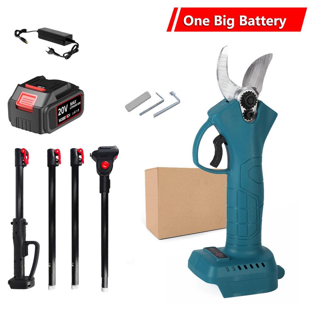 2.3M Extension Pole Brushless Cordless Electric Scissor Portable Pruning Shears Efficient Fruit Tree Bonsai Pruning Branche Cutter Blue