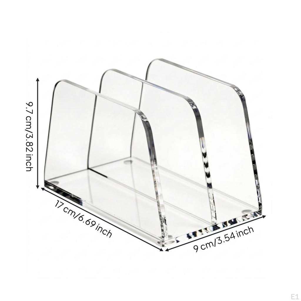 Desktop Mail Organizer Transparent Slotted File Holder Clear Acrylic Letter for Home Office,