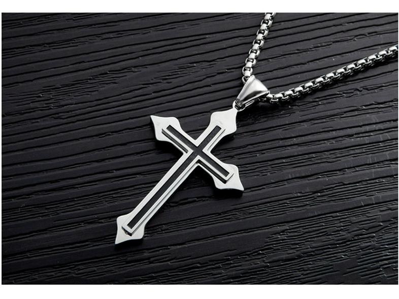 2023 Titanium Steel Cross Necklace: Fashionable Pendant for Men and Women