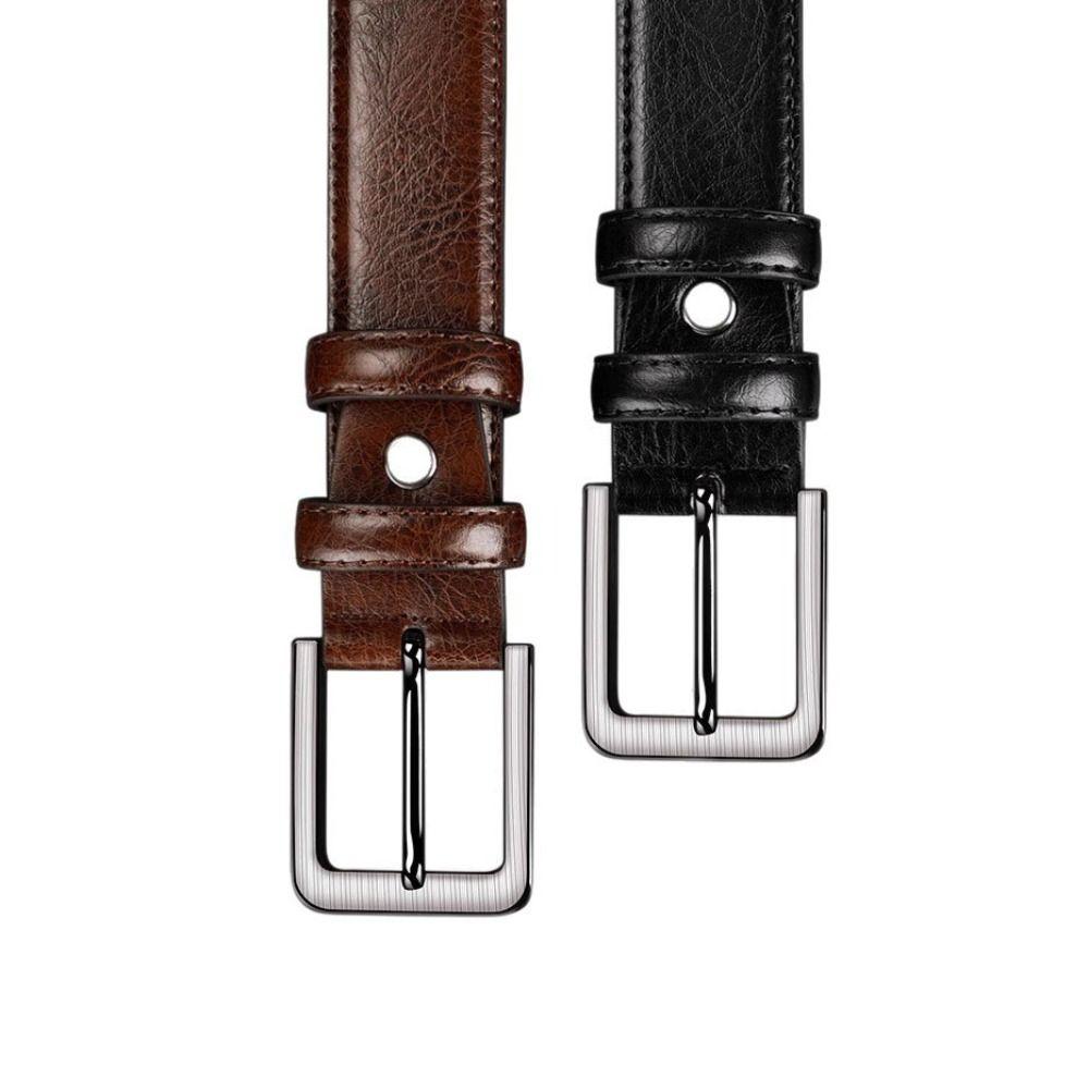 Retro Men PU Belt Versatile Pin Buckle Belt Luxury Zinc Zinc Alloy Leather Belt  Male