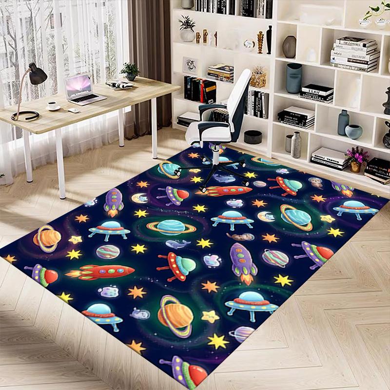 1PC space planets Non-Slip Floor Carpet Compatible for Office&Living Room&Bedroom&Dining room - Soft & Pattern-G0349