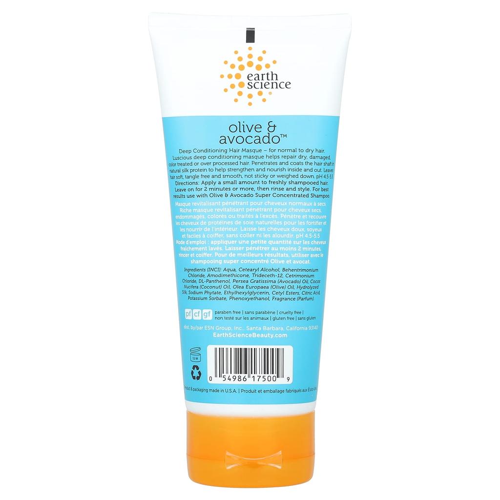 Earth Science, Deep Conditioning, Hair Mask, Olive & Avocado, 6 oz (170 g)