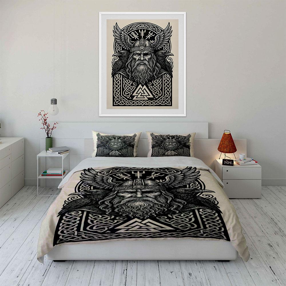 Viking Helmet, Ravens, Runes. Bedding Sets Duvet Cover Sets Duvet Covers Pillowcases(1*Duvet Cover 2*Pillowcases Without Duvet Insert)
