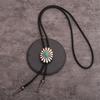 Western Cowboy Bolo Tie Flower Necktie Necklace Costume for Sweater American Bolo Tie Western Jewelry