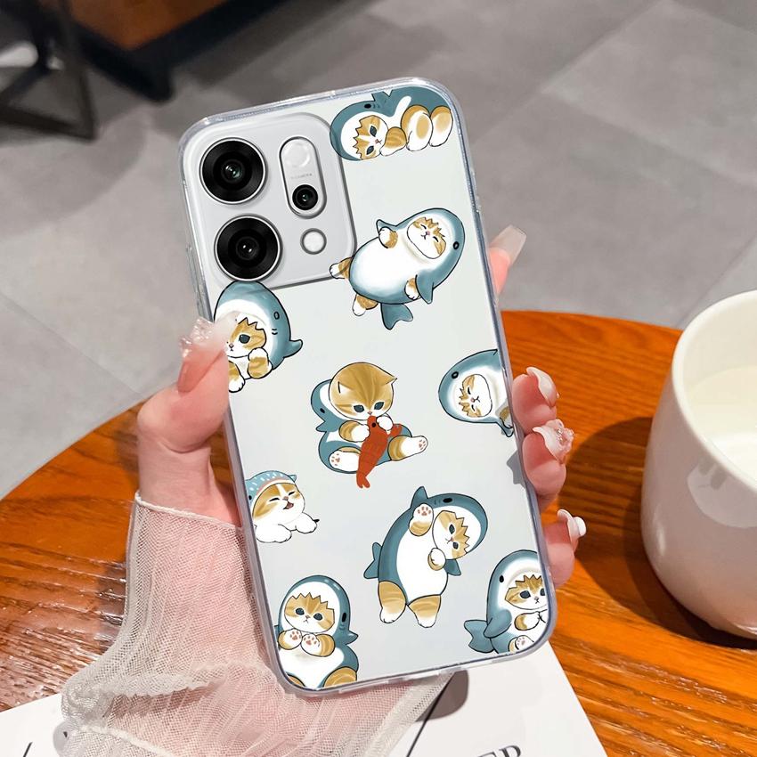 For Oppo Reno14 Pro Realme C71 C75 C75x Ultra Thin Clear Phone Case Cute Panda Pattern Dustproof Protection Soft Transparent Back Cover For Oppo Shell
