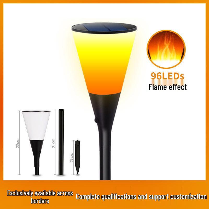 96LED Solar Wine Glass Torch: Light-Controlled Outdoor Landscape & Garden Light Single Pack