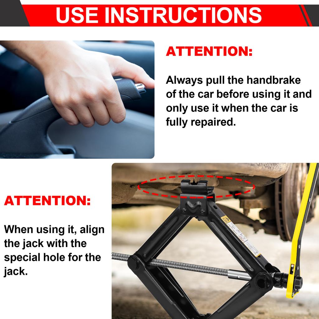 DayPlus Crane Scissor Jack, 2 Ton Car Lifting Scissor Jack with Ratchet, Heavy Duty Steel Scissor Jack 11-39cm Lifting Jack Tool