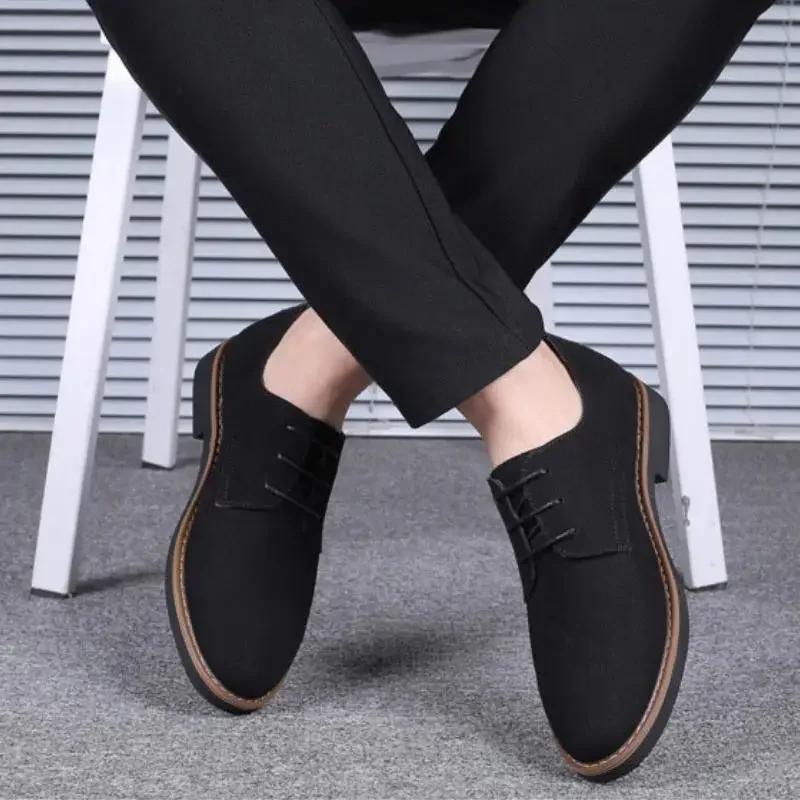 2025 New In Chaussure Homme Suede Leather Men Shoes Oxford Casual Classic Sneakers Comfortable Footwear Dress Large Size Flats