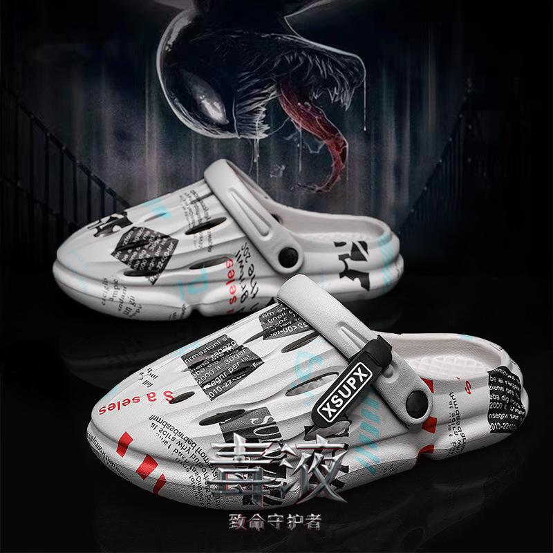 

Slippers summer new thick-soled outer wear non-slip men s sandals bag head personality Internet celebrity beach sandals casual trend 38 серый