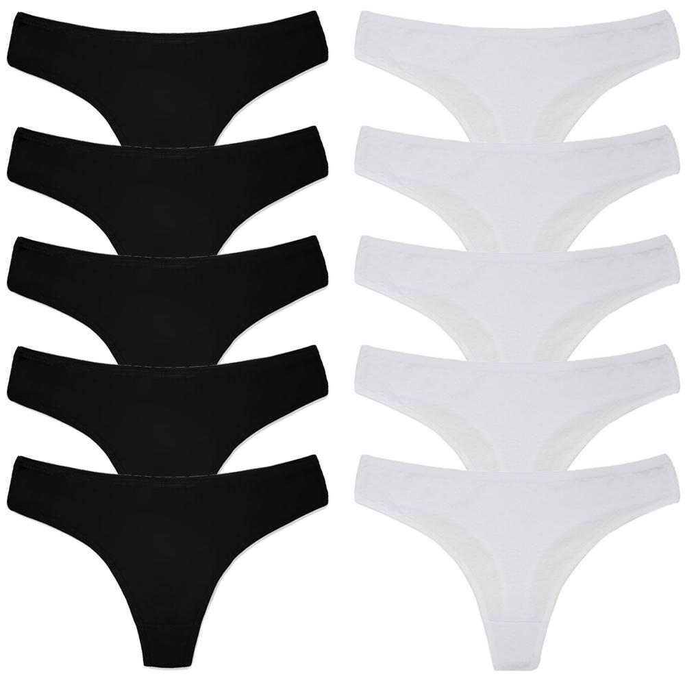 

10 ШТ/Набір Жіноча Білизна Стрінги Зручна Бавовняна Жіноча Білизна Тонги Трусики M