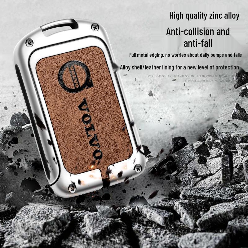 Pouzdro na klíče pro Volvo řady XC: S60, XC60, XC90, S90, V60, V90, XC40 - Špičkový ochranný kovový obal s přezkou