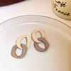 Maillard coffee color oval earrings niche simple versatile stud earrings fashion temperament high sense earrings women