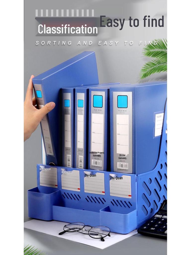 Set of 10 Foldable Plastic A4 Archive Boxes for Documents - Sizes 2cm, 3.5cm, 5.5cm, 7.5cm.