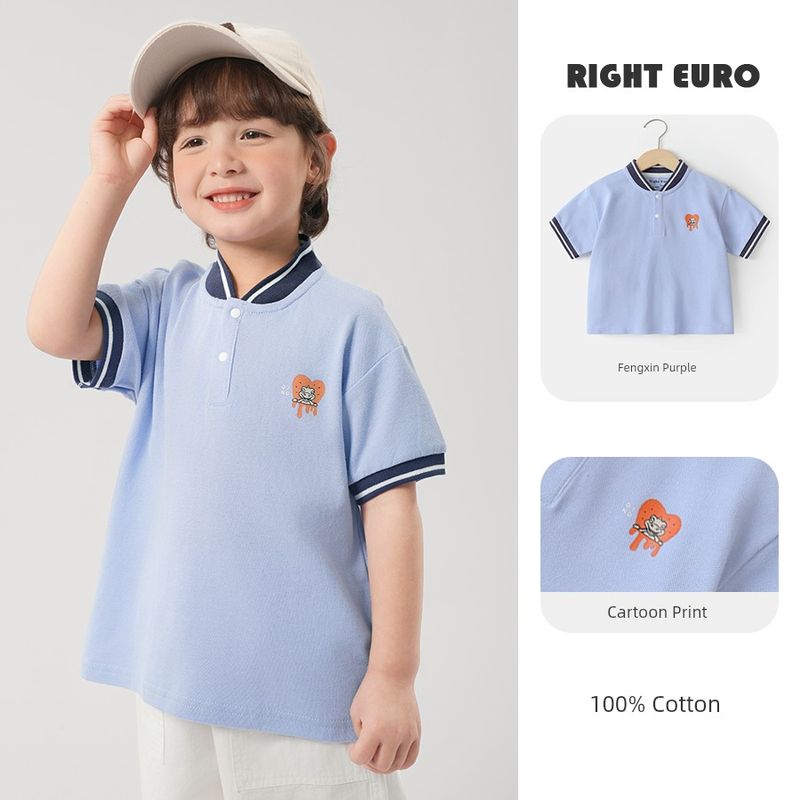 Children's Short-Sleeved Baby's Top Polo Shirt