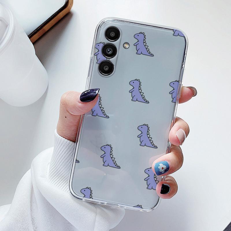 Transparent Case For Samsung Galaxy A24 A17 A16 A56 A55 A54 A06 4G Cover Cartoon Flowers Soft Clear Shockproof Funda Face Capa