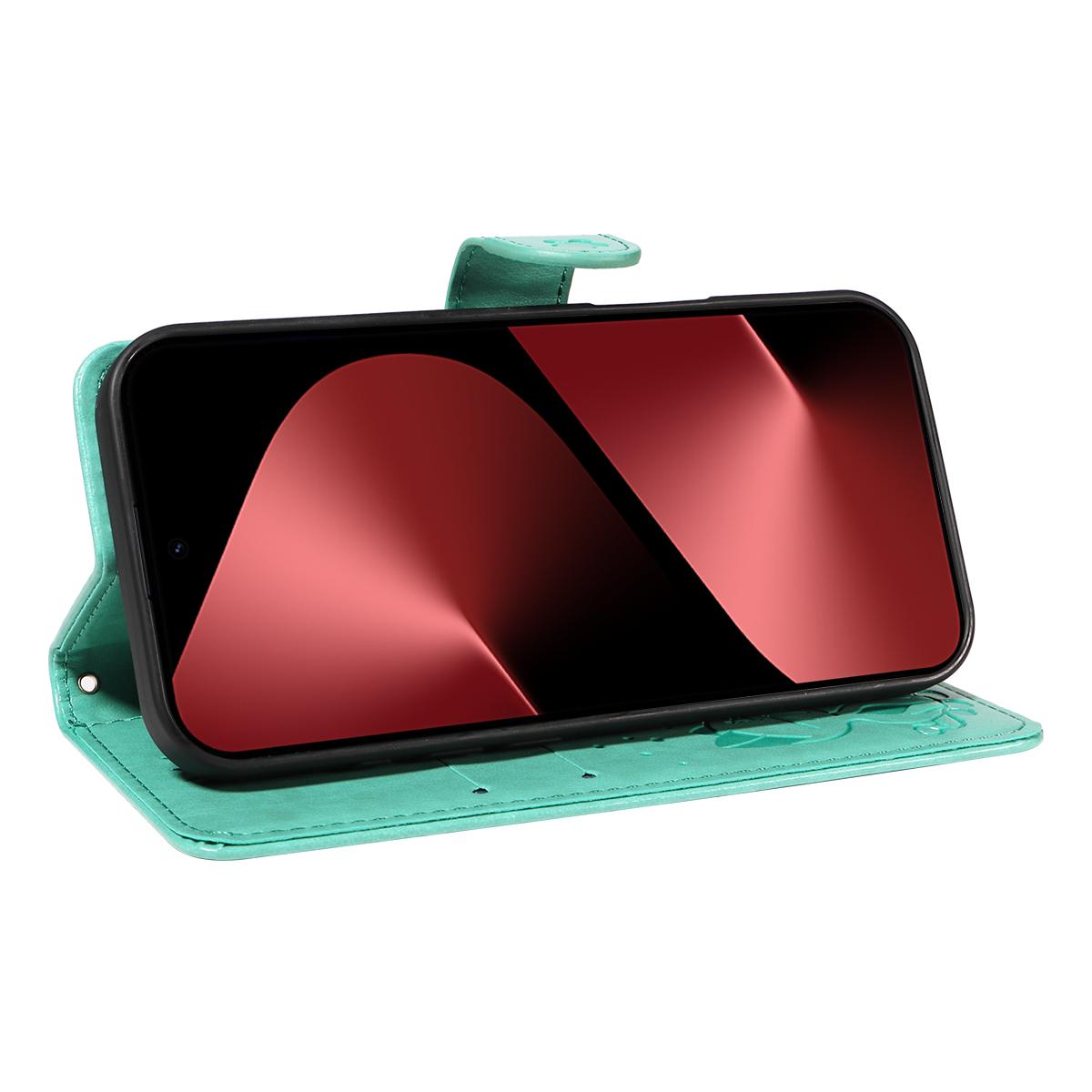 

For Huawei Pura 80 Pro+/Huawei Pura 80 Pro Leather Wallet Case Cat Bee Pattern Phone Cover Stand Green