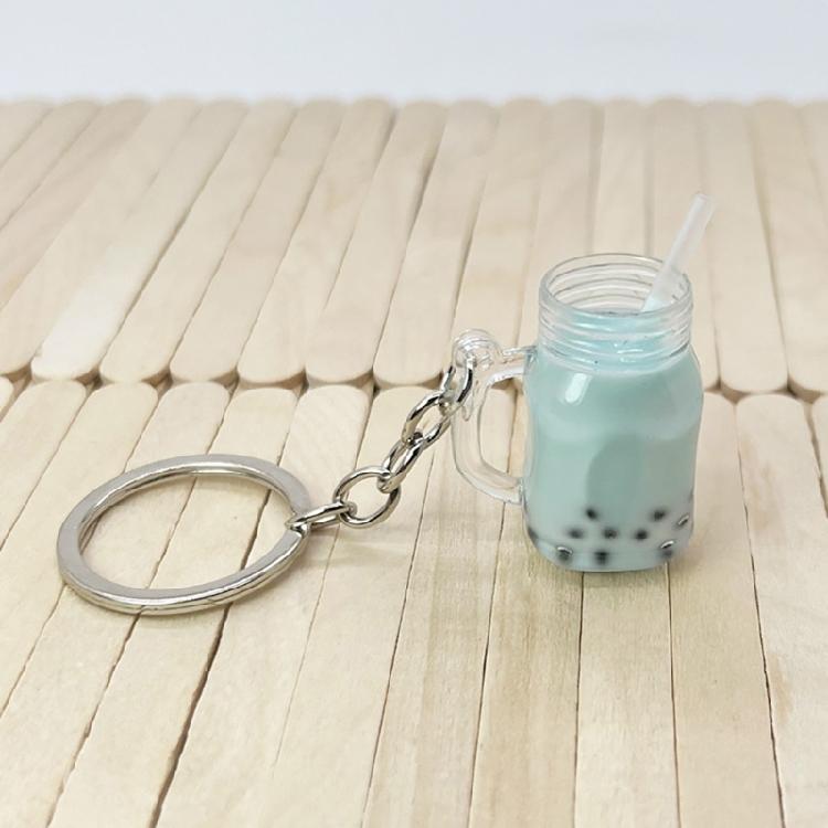 Small BobaMilk Tea Cup Key Chains Cute Bubble Tea Keychain KawaiiCar Keyring