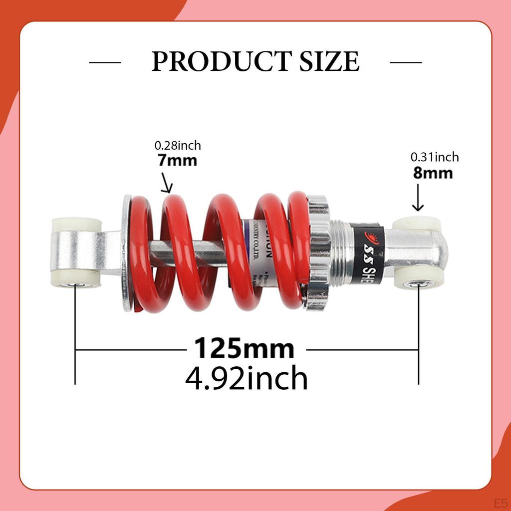 Rear Shock Absorber 125mm 750lbs Shocks Damper Suspension Spring for Buggies