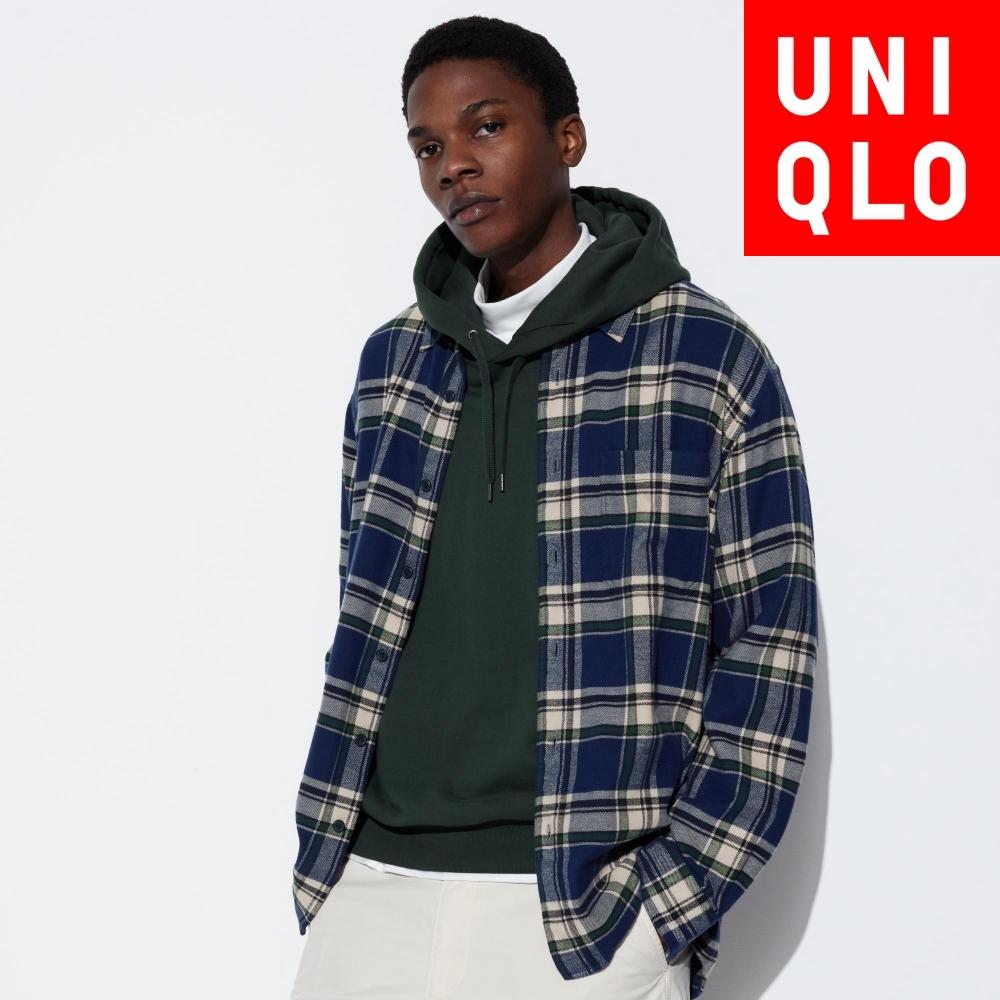 

Фланелевая рубашка в клетку UNIQLO с длинными рукавами и стандартным воротником K
