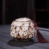 Nordic Mini Ceramic Tea Leaf Jar Fragrant Powder Sealing Portable Travel Small Tea Jar Gilded Porcelain Storage Bottle Container