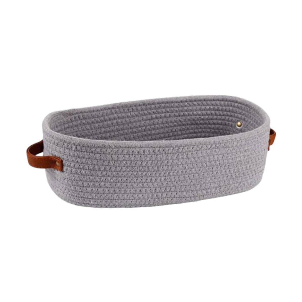 Cotton Rope Woven Basket Storage Basket Simple Toilet Basket with Handles for