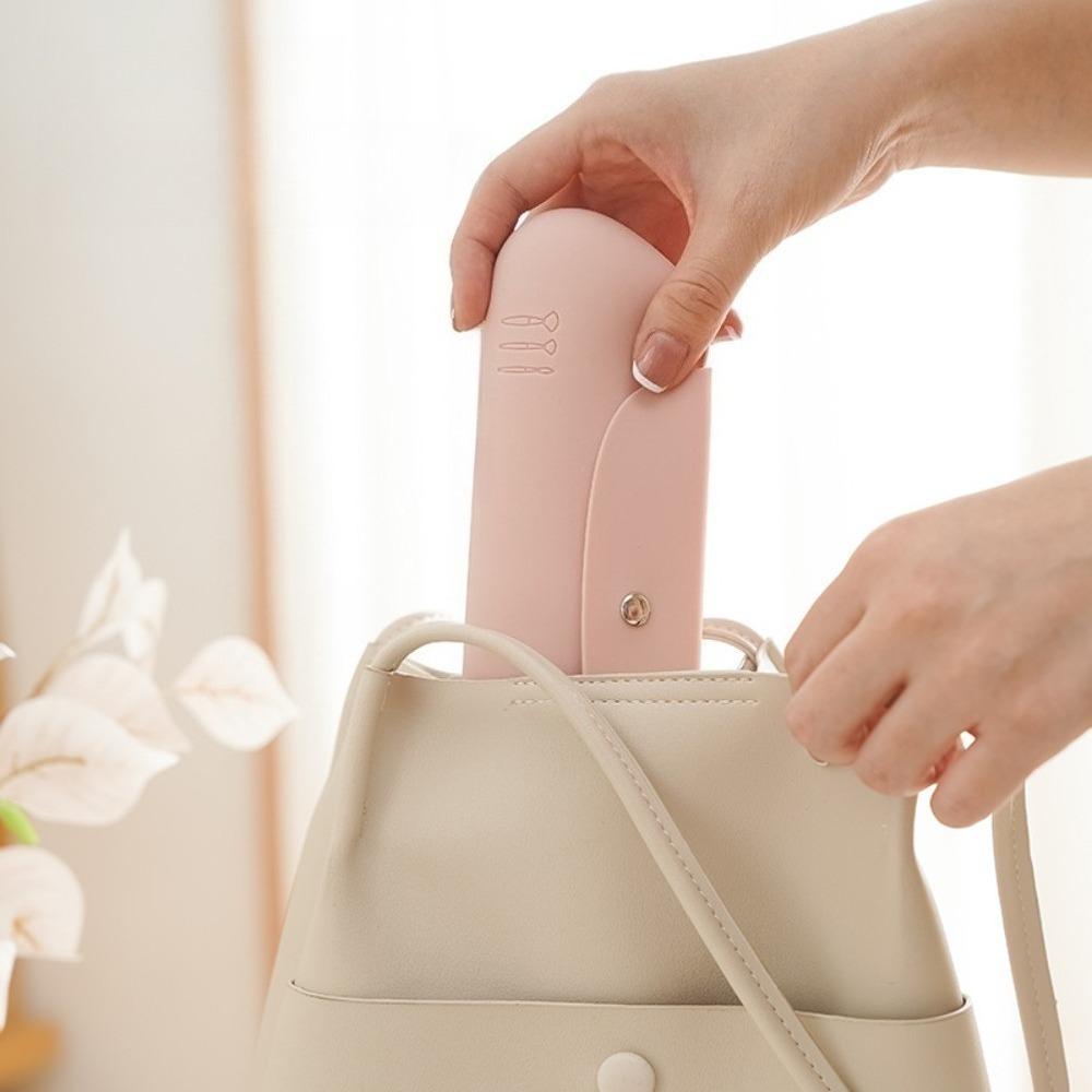 Portable Silicone Makeup Brush Holder Bag Travel Organizer Anti Fall Sleek Case for Women Cosmetic Face Brushes Headphone Bag