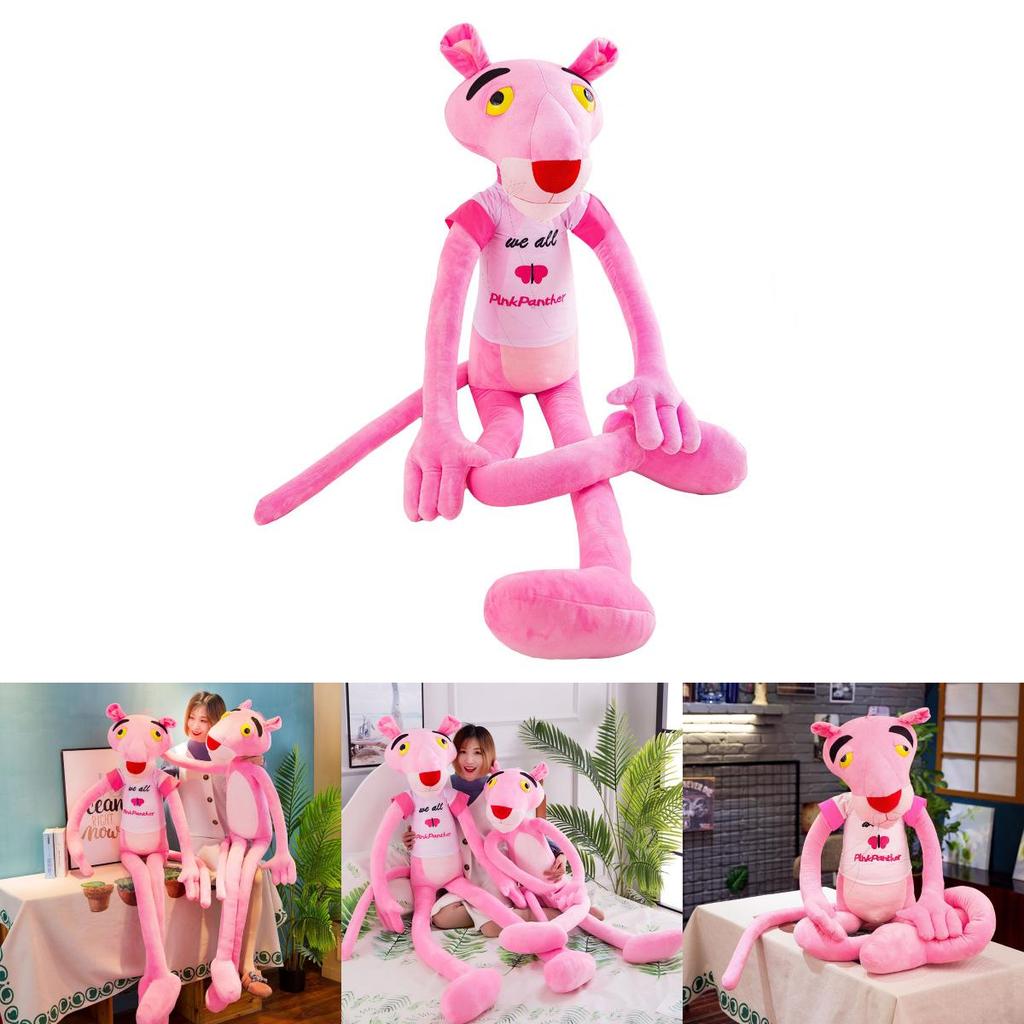 Peluche Pantera Rosa, Adorabile Morbido Peluche Leopardo a Pelo Corto, 60/80/100 cm
