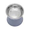 Cat Stainless Steel Bowl Increased Neck Protective Heavy Duty Cat Double Bowl for Cats DogsBlue