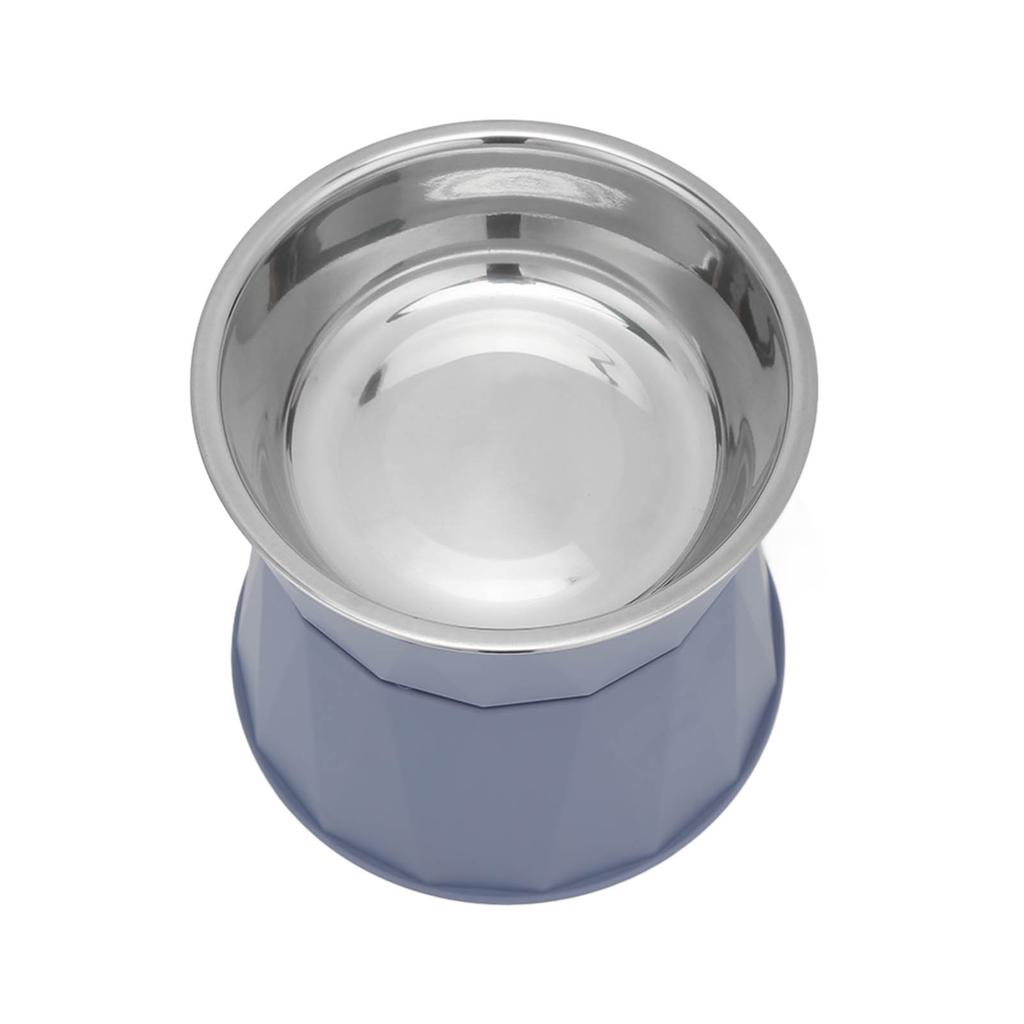 Cat Stainless Steel Bowl Increased Neck Protective Heavy Duty Cat Double Bowl for Cats DogsBlue