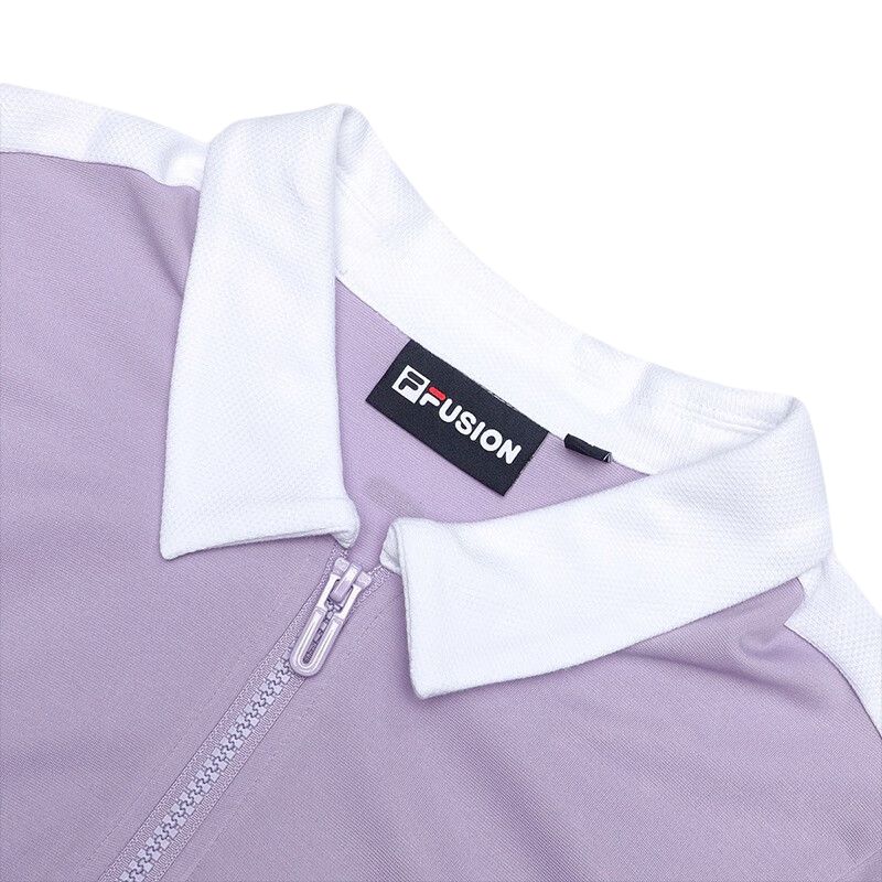 Fila Fusion Letter Color Block Tennis Waist-Defining Fashion Knit Polo Dress Women Dresses Perfume-Purple T11W323307F-VT