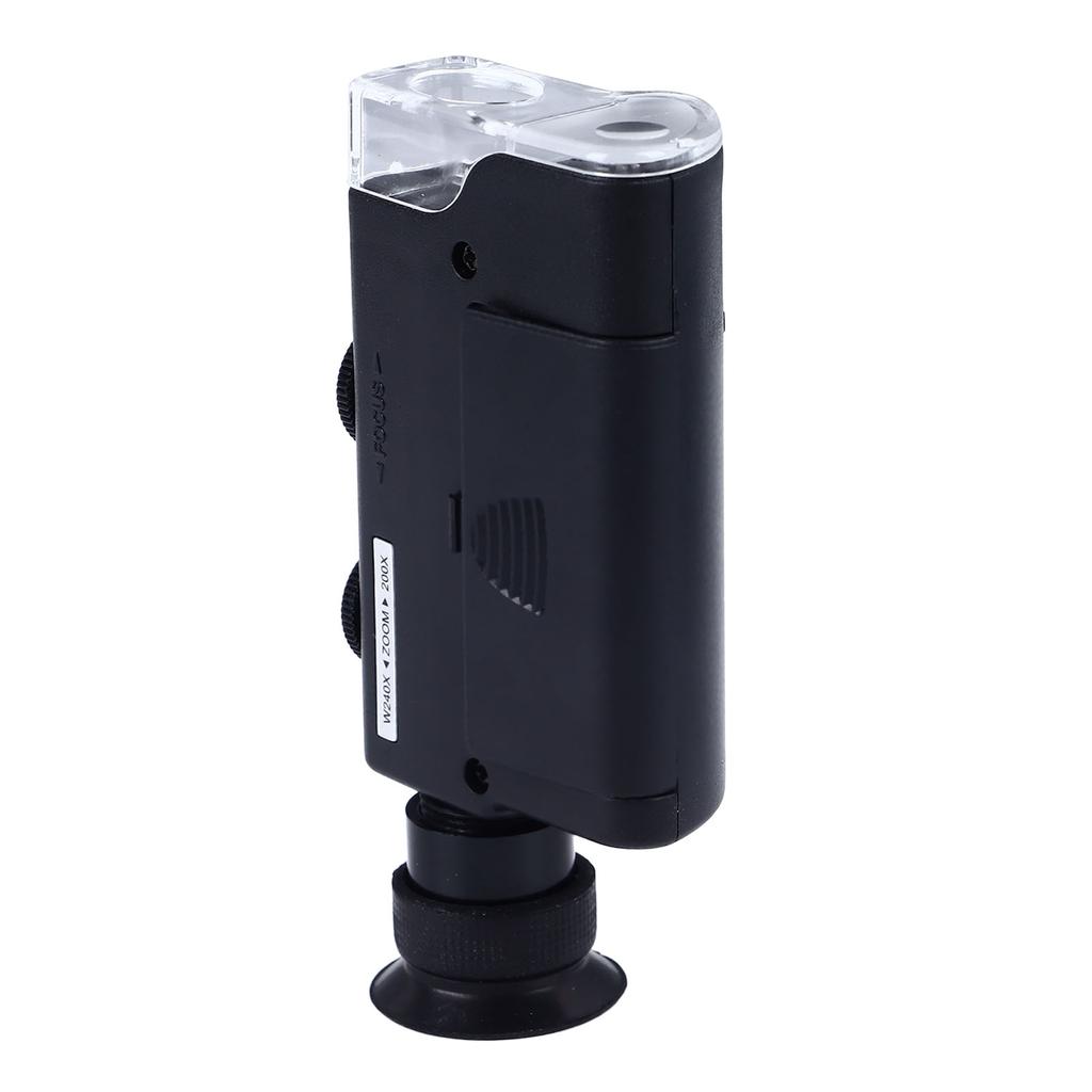 Kapesní optický mikroskop s 200 až 240násobným zvětšením přenosného mikroskopu s LED světlem na mince na šperky