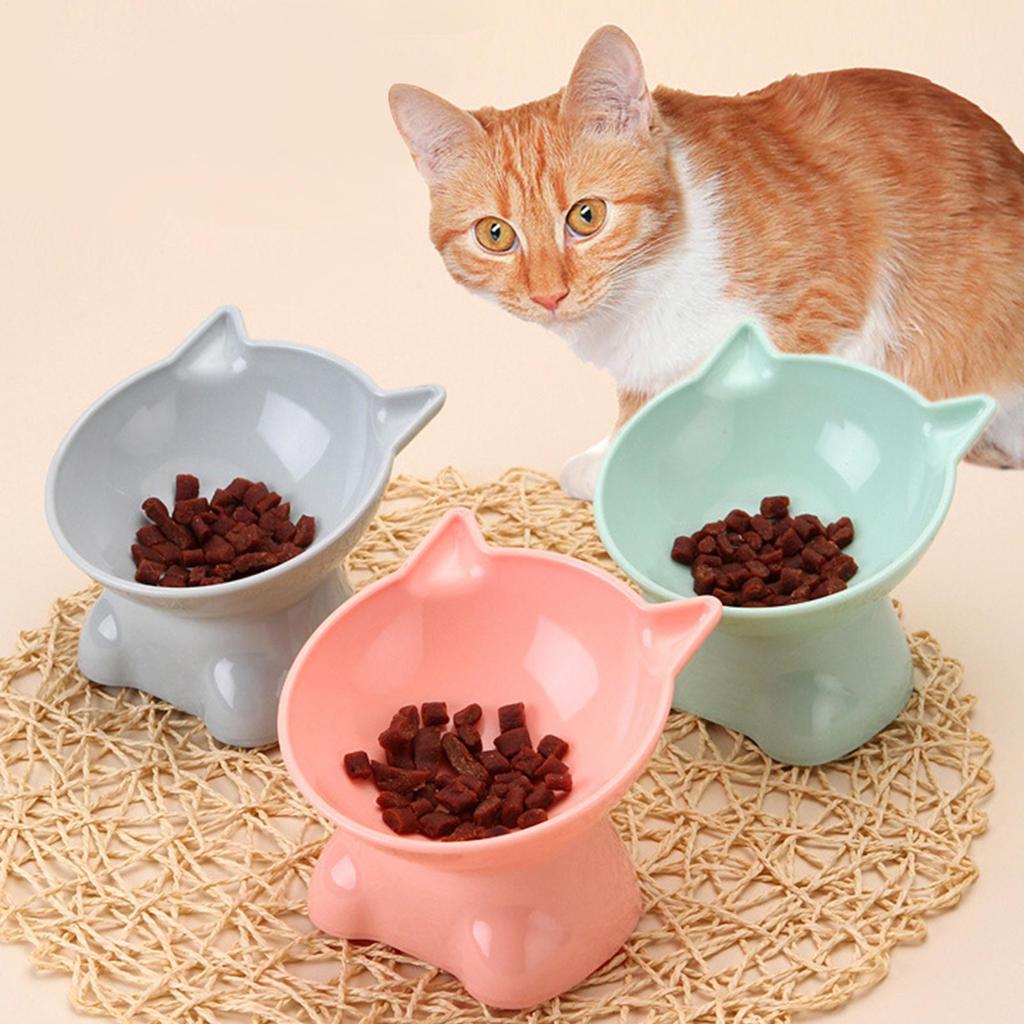 Tilted Cat Food Bowl Elevated Cat Bowl Ergonomic Cat Food Dish Anti Vomiting Raised Cat Food Bowl With Tilted Edge