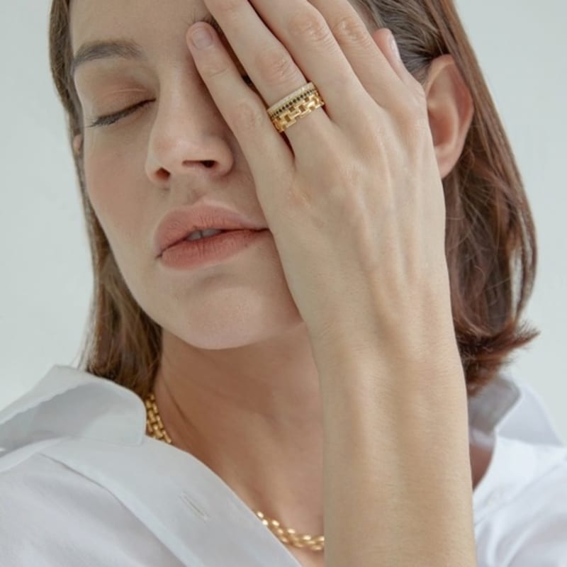 aphrose layered cubic ring