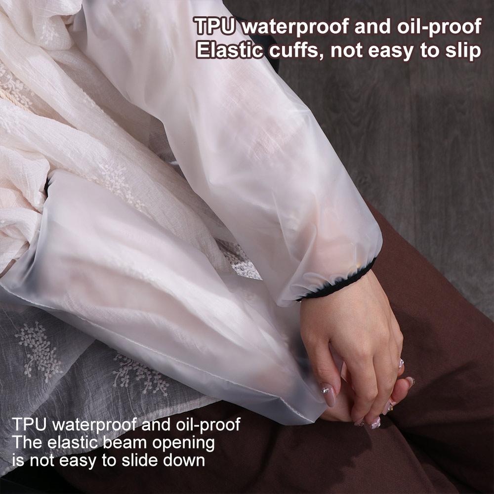 TPU Arm Sleeves Covers Elastic Cuffs Forearm Protector Waterproof Oversleeves Painting