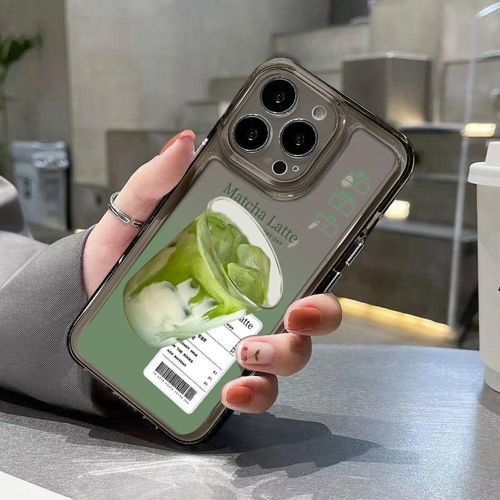 Summer Iced Matcha Latte for iPhone17 Space Phone Case 16Pro Apple 15/14 Niche 13