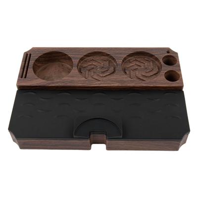 Coffee Making Walnut Coffee Tamper Mat Elegant Wood Grain Coffee Mat Multifunctional Press Base Coffee Accessories