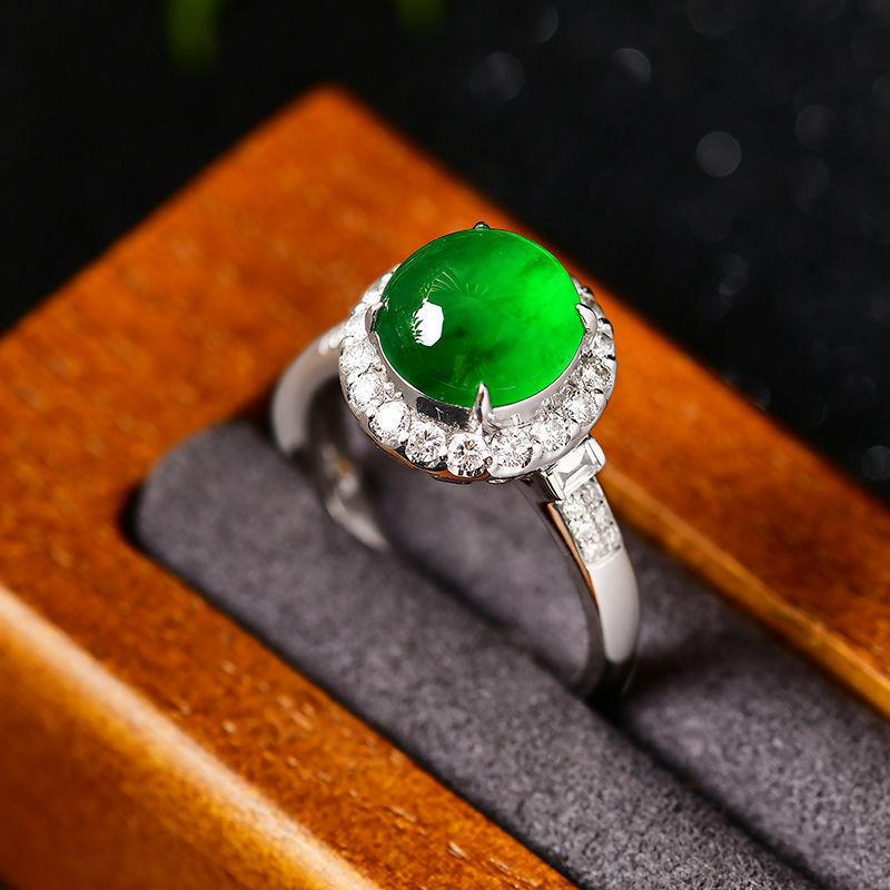 

Natural Green Chalcedony Circular Rings for Women Silver 925 Inlaid with Diamonds Classic Fashion Ring Banquet Jewelry Gift resizable зелений