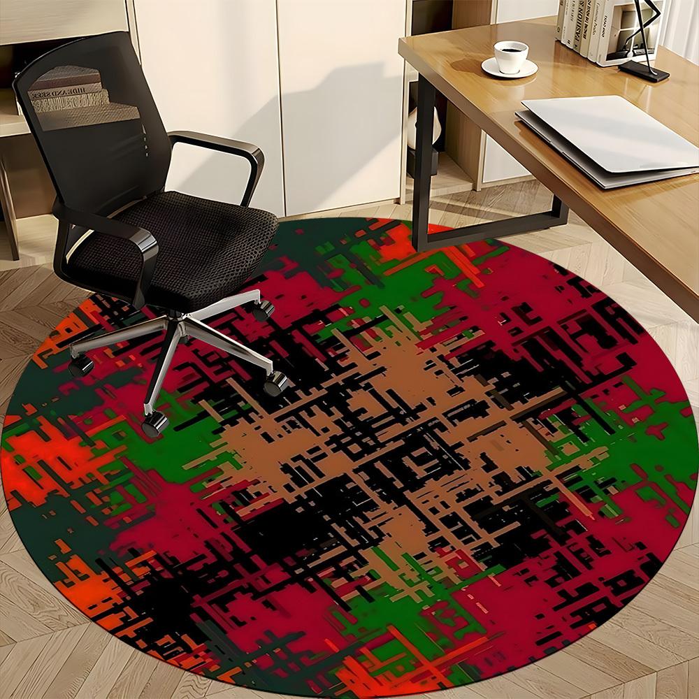 1pc Abstract Pattern Chair Carpet for Office Non Slip, Machine Washable Rug for Office, Room Holiday Decor for Christmas, Birthday Polyester