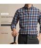 Men's Fashionable Brushed Plaid Long Sleeve Shirt - Spring/Autumn 2024 Collection